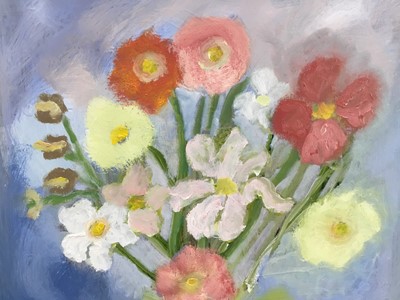 Lot 66 - Peter McCarthy oil on canvas - 'Flowers in a vase', signed and titled verso, 46cm x 61cm