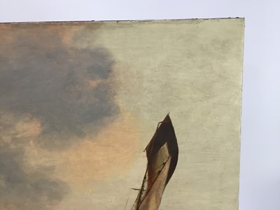 Lot 95 - 19th century English school oil on canvas- seascape, 69cm x 51cm