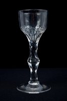 Lot 230 - Georgian cordial glass with ogee bowl with...