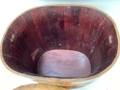 Lot 2480 - Large brass bound wooden wine cooler