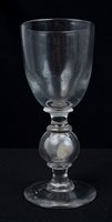 Lot 232 - Victorian Wine glass with ovoid bowl and...