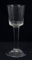 Lot 233 - Large Georgian Wine glass with bucket bowl, on...