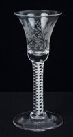 Lot 235 - Georgian Wine glass with trumpet-shaped bowl,...