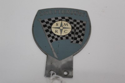 Lot 2011 - 1950s/60s Snetterton Motor Racing Club, chrome and enamel car badge.