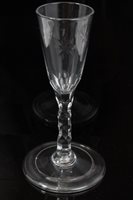 Lot 236 - Fine Georgian ale glass with star cut bowl and...