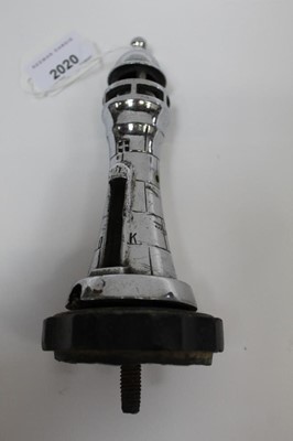 Lot 2020 - Vintage chrome car mascot in the form of a lighthouse, stamped P. Rossi, Eastbourne, Pat No.29700