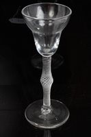 Lot 238 - Georgian Wine glass with pan-topped bowl,...