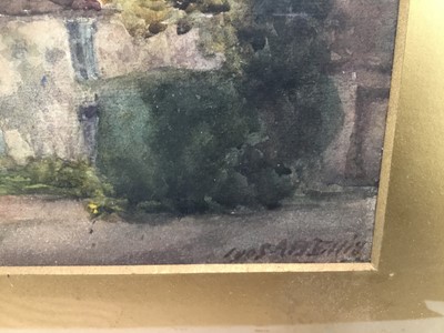 Lot 107 - A. B. Ellis, Edwardian watercolour - Barsham Hall, signed and dated 1905, 26cm x 38cm, in glazed gilt frame