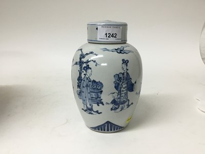 Lot 1242 - Chinese blue and white vase and cover decorated with figures