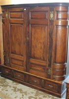 Lot 1532 - Late 19th / early 20th century oak wardrobe of...