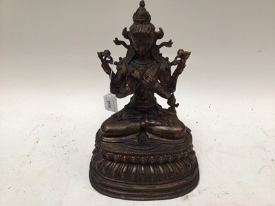 Lot 2515 - Chinese bronze figure of goddess