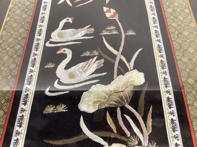 Lot 2483 - Pair Chinese silk panels in frames