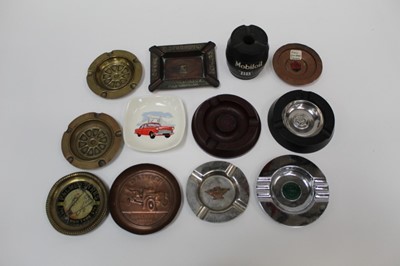 Lot 2026 - Collection of early motoring promotional ashtrays including Cleveland Discol, Thelson Tractor Oils, Goodyear, AC Cars and others (12).