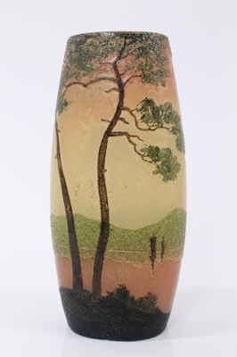 Lot 1112 - Legras cameo glass vase decorated with a landscape scene, 15.5cm high