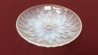 Lot 1118 - Art Deco Etling opalescent glass Sunflower bowl, signed Etling, France, 30cm diameter