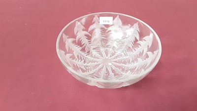 Lot 1119 - Rene Lalique Pissenlit pattern glass bowl, signed R Lalique, France, 24cm diameter