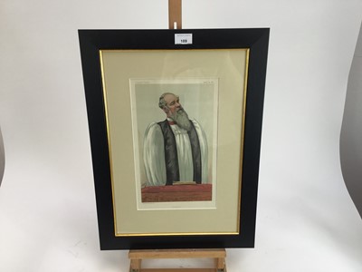 Lot 189 - Six antique Vanity Fair prints to include; Round the World, Marlborough, A Lord-in-Waiting, Chemistry, An erudite Dean and Liverpool, each in glazed ebonised frames