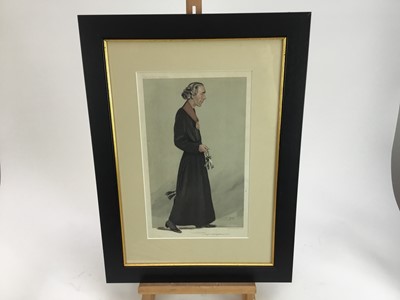 Lot 248 - Six antique Vanity Fair prints to include; Round the World, Marlborough, A Lord-in-Waiting, Chemistry, An erudite Dean and Liverpool, each in glazed ebonised frames