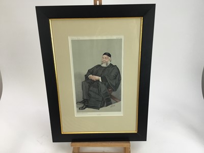 Lot 190 - Six antique Vanity Fair prints to include; Trinity, The Privy Purse, Paris Exhibition, Statesmen No. 19 and 20 and Greek, each in glazed ebonised frame