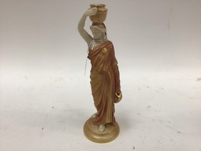 Lot 1143 - Royal Worcester figure of a female water carrier, date mark for 1906, 24.5cm high