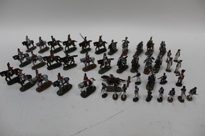 Lot 1802 - Two tins of Britain's Deetail figures and a quantity of miniature painted lead soldiers