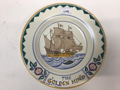 Lot 1150 - Poole pottery The Golden Hind dish 1951, ship drawn by Margaret Holder and painted by Eileen Hunt, 277.5cm diameter