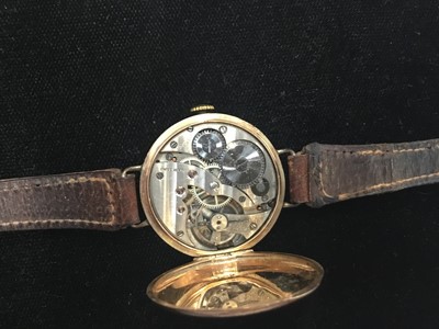 Lot 153 - Three vintage 9ct gold cased wristwatches, all on leather straps