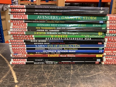 Lot 1774 - Box of Marvel graphic novel Comics to include Vemon, X men, Avengers and others approximately 40 in total