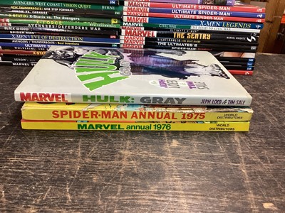 Lot 1774 - Box of Marvel graphic novel Comics to include Vemon, X men, Avengers and others approximately 40 in total