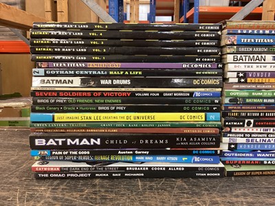 Lot 1775 - Box of DC Comics Graphic Novels to include Batman No Mans Land Vol 1-5, Birds of Prey ,Superman and others approximately 40 in total.