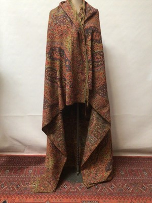 Lot 2108 - Large Victorian woven wool Paisley shawl.