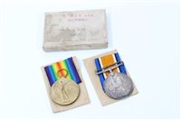 Lot 598 - First World War pair - comprising War and...