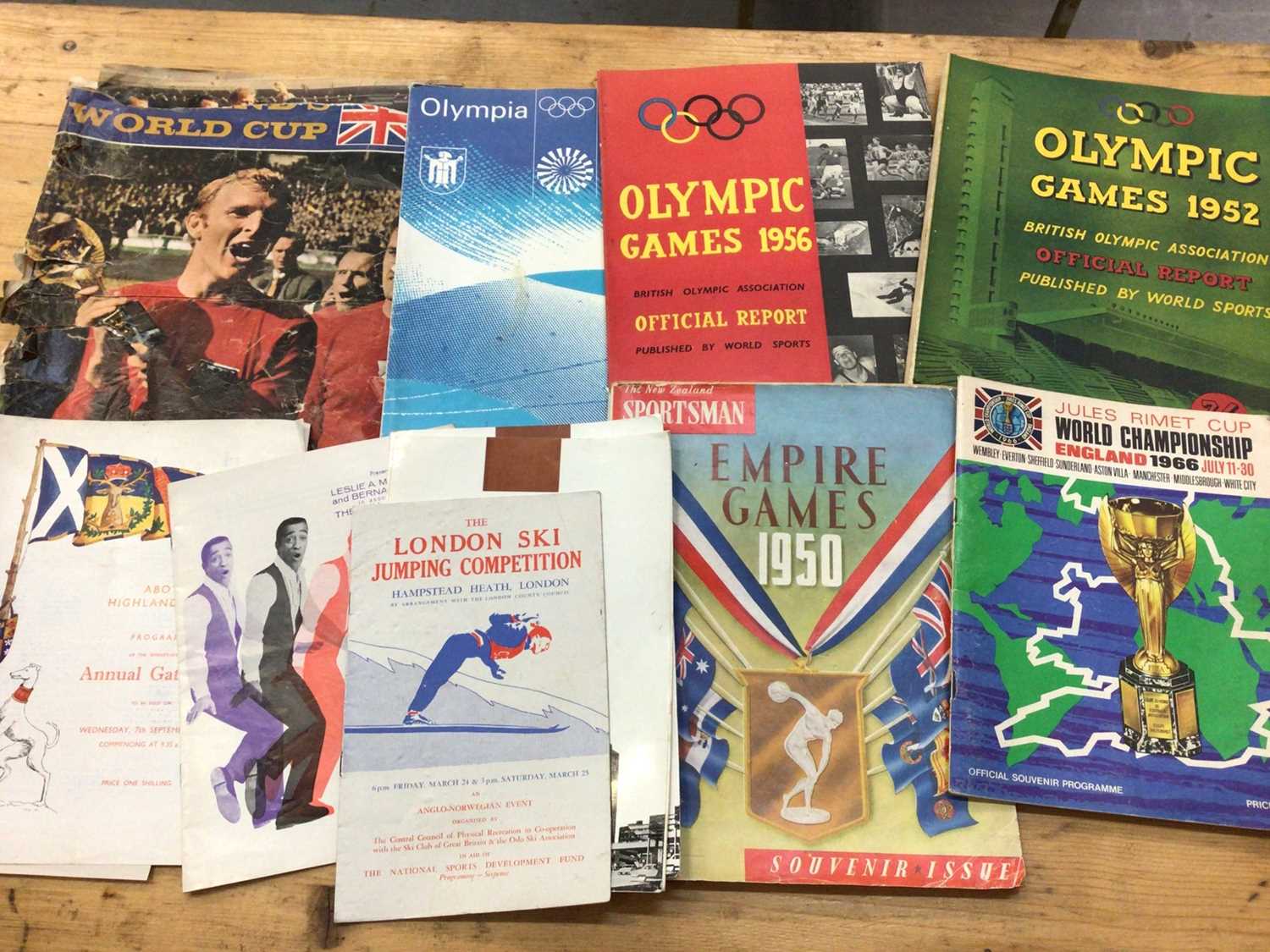 Lot 1434 - Sporting programs and ephemera including 1966 World Cup official souvenir program, various althetics programs, Commonwealth games etc.