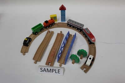 Lot 1816 - Brio Railway wooden construction models and track.