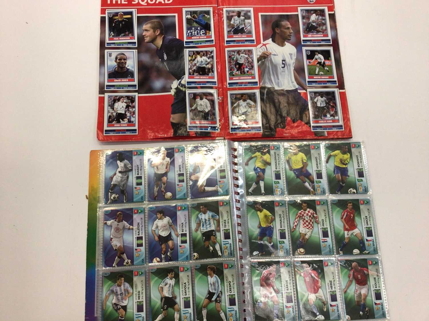 Lot 1439 - Box of mostly Football albums including Merlin, Panina, collectors cards etc.
