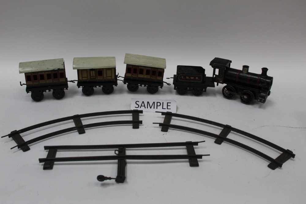 Lot 1826 - Railway O gauge tinplate clockwork