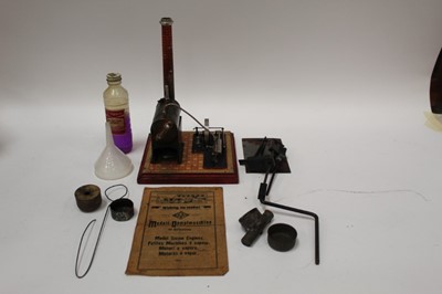 Lot 1827 - Bing model steam engine with instruction leaflet and accessories.