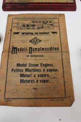 Lot 1827 - Bing model steam engine with instruction leaflet and accessories.