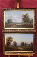 Lot 1072 - Edwin Buttery, pair oils on canvas - wooded...