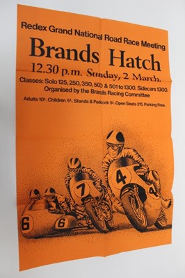 Lot 2003 - Original Redex Grand National Road Race Meeting Brands Hatch motorcycle races unframed poster, 75 x 50.5cm