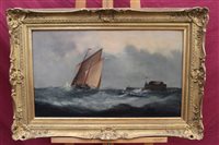 Lot 1074 - Charles Beaty, oil on board - a two-masted...