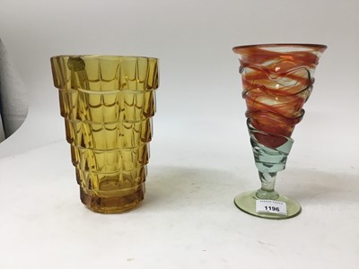 Lot 519 - Four pieces of art glass, including a Mdina goblet, Stromberg fish vase, a Czech vase and one other piece (4)