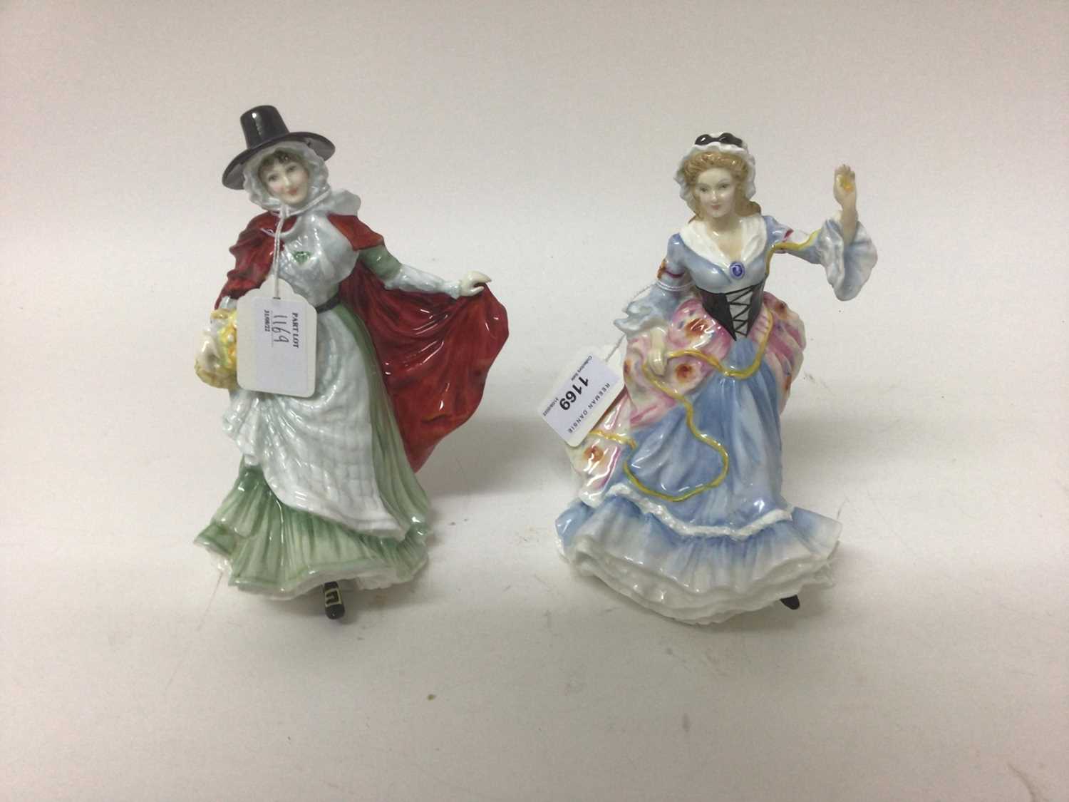 Lot 1169 - Four Royal Doulton Ladies of the British Isles figures - England HN3627, Wales HN3630, Scotland HN3629 and Ireland HN3628