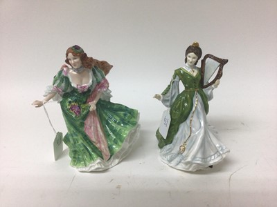 Lot 1169 - Four Royal Doulton Ladies of the British Isles figures - England HN3627, Wales HN3630, Scotland HN3629 and Ireland HN3628