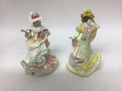 Lot 1170 - Four Royal Doulton Flowers Of Love figures - Rose HN3709, Camellias HN3701, Forget-Me-Nots HN3700 and Primrose HN3710