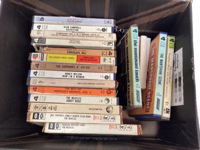 Lot 2210 - Box of 1960s pre-recorded reel to reel tapes, including Beatles, Herman's Hermits, Supremes, etc