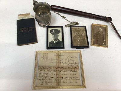 Lot 713 - Interesting group of Essex Police and Second World War ephemera relating to the Perry family, comprising photographs and related ephemera of Edward George Perry, who served as a Police Officer in v...