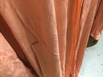 Lot 2114 - Japanese handmade pink silk kimono embroidered with wisteria flowers in satin stitch.  Plus a 1930's pink kimono.