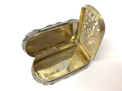 Lot 171 - Large Victorian silver vinaigrette of oval form with engine turning (Birmingham 1862) 5.25 cm