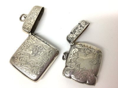 Lot 180 - Two Edwardian silver vesta cases with engraved decoration